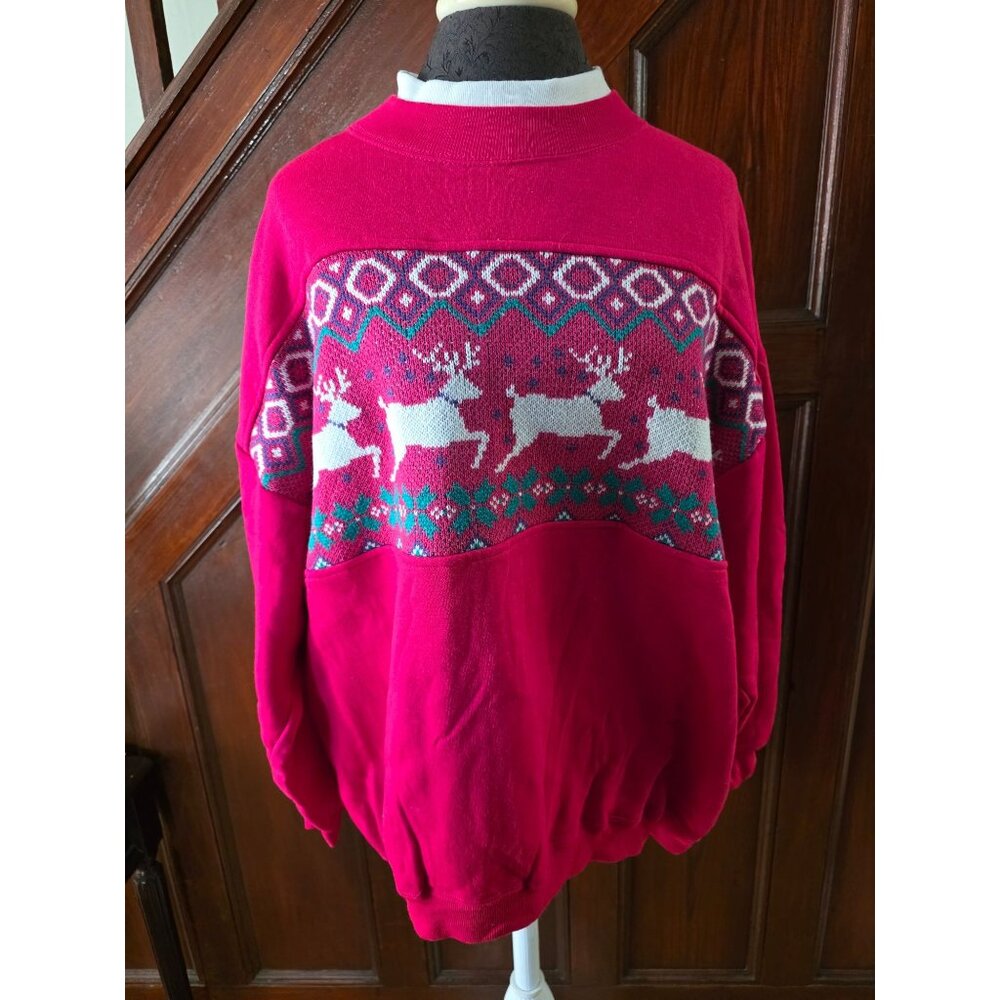 Lauren Brooke Womens Holiday Reindeer Sweater Size 42/22W NWOT